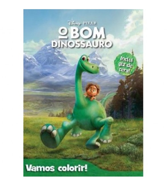 LIVRO O Bom Dinossauro LER E COLORIR + giz de cera 